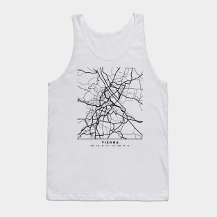 VIENNA AUSTRIA BLACK CITY STREET MAP ART Tank Top